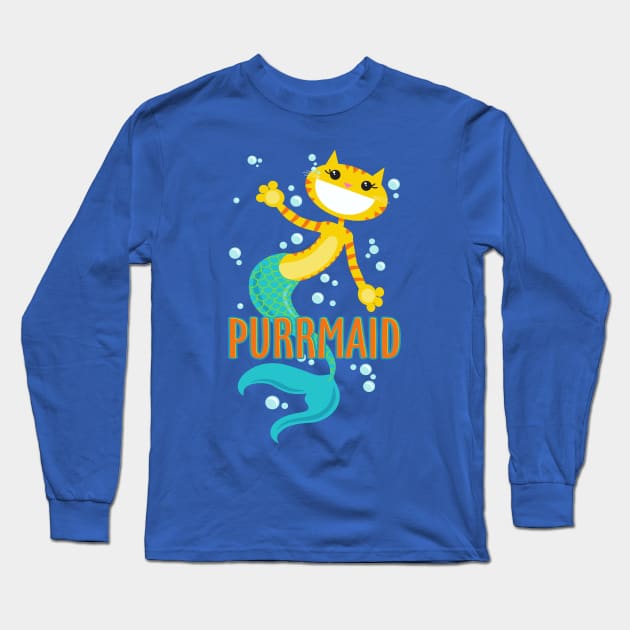 Purrmaid Long Sleeve T-Shirt by DavesTees